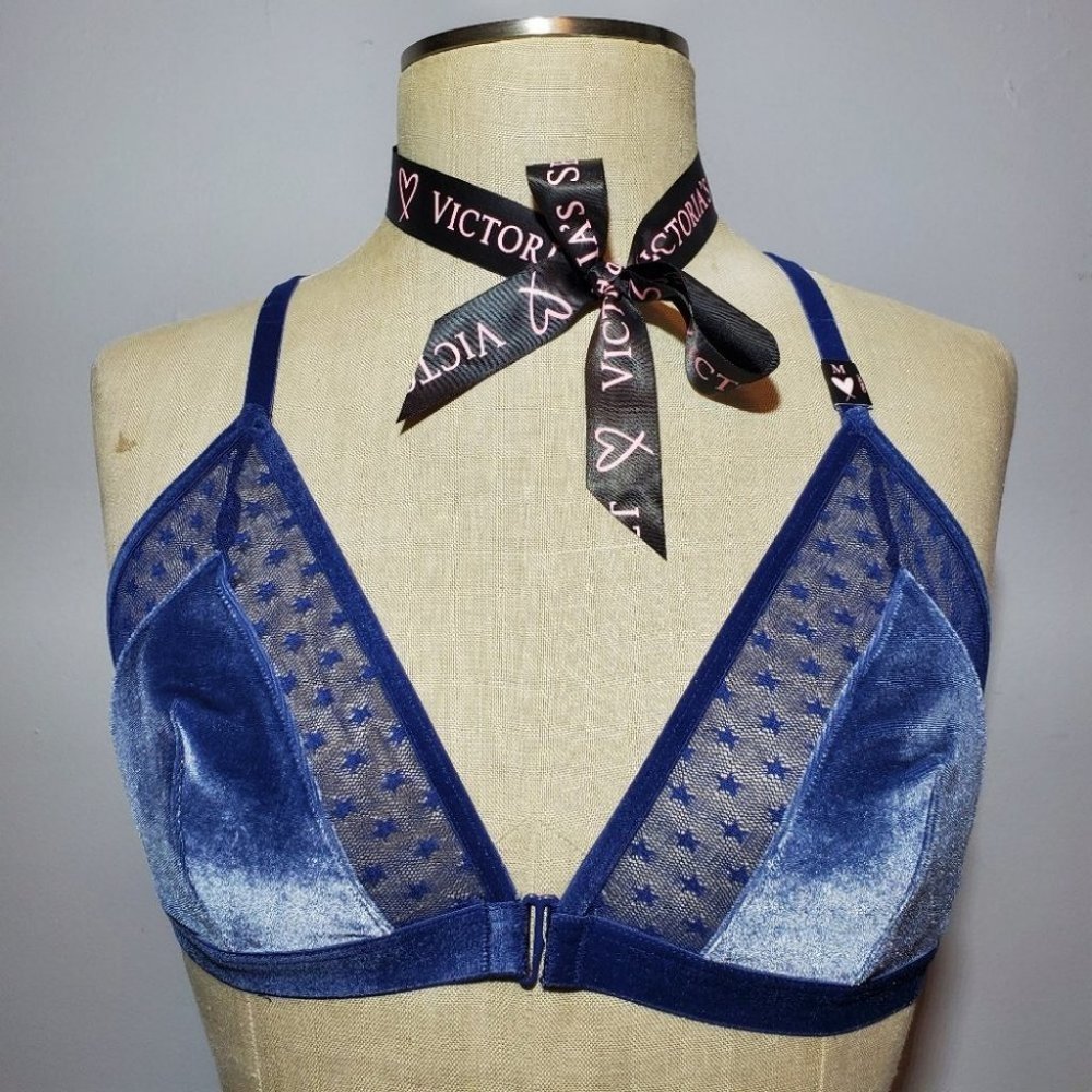 VS velvet and mesh bra MEDIUM NWT